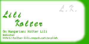 lili kolter business card